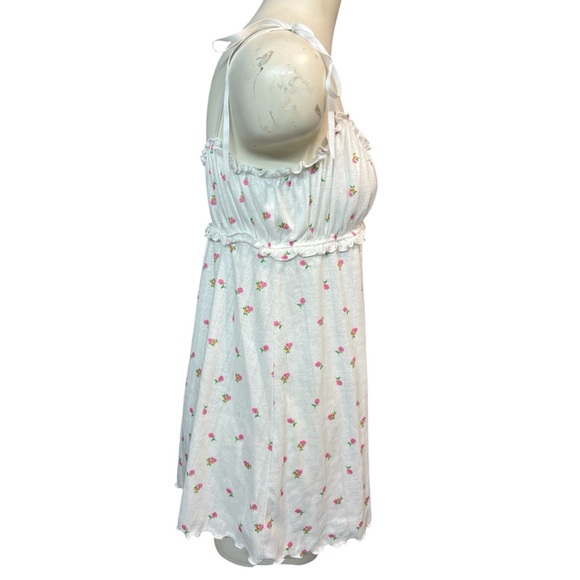 For Love & Lemons Blossom Pointelle Slip Dress White Floral Mini  M Cottagecore - Picture 3 of 7